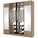 Ver imagem 2 de Closet Alfavile 2 Portas com Espelho Rústico/preto Chess - Henn