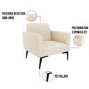 Ver imagem 5 de Kit 2 Poltronas Pés Villach Marisa Linho Bege A19 D03 - D'Rossi