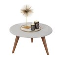 Ver imagem 1 de Mesa De Centro Tati Branco Pé Palito Tripe Tampo 52cm MDF