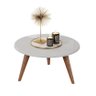 Mesa De Centro Tati Branco Pé Palito Tripe Tampo 52cm MDF - 1