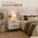 Ver imagem 1 de Mesa de Cabeceira para Quarto Criado Retro Classico Santorini 60cm Branco com Pés de Madeira Maciça