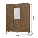 Ver imagem 2 de Guarda Roupa de Casal 5 Portas com Espelho 2 Gavetas Assis - Moval
