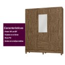 Ver imagem 5 de Guarda Roupa de Casal 5 Portas com Espelho 2 Gavetas Assis - Moval