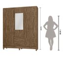 Ver imagem 3 de Guarda Roupa de Casal 5 Portas com Espelho 2 Gavetas Assis - Moval
