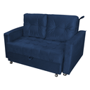 Ver imagem 4 de Sofá Cama 2 Lugares Duleek Veludo Azul