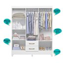Ver imagem 4 de Guarda Roupa Casal 5 Portas com Espelho 2 Gavetas Assis - Moval