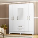 Ver imagem 1 de Guarda Roupa Casal 5 Portas com Espelho 2 Gavetas Assis - Moval
