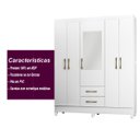 Ver imagem 5 de Guarda Roupa Casal 5 Portas com Espelho 2 Gavetas Assis - Moval