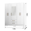 Ver imagem 2 de Guarda Roupa Casal 5 Portas com Espelho 2 Gavetas Assis - Moval