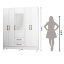 Ver imagem 3 de Guarda Roupa Casal 5 Portas com Espelho 2 Gavetas Assis - Moval