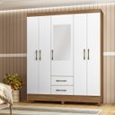 Ver imagem 1 de Guarda Roupa de Casal 5 Portas com Espelho 2 Gavetas Assis - Moval