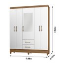 Ver imagem 2 de Guarda Roupa de Casal 5 Portas com Espelho 2 Gavetas Assis - Moval