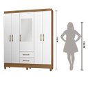 Ver imagem 3 de Guarda Roupa de Casal 5 Portas com Espelho 2 Gavetas Assis - Moval