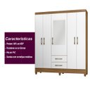 Ver imagem 5 de Guarda Roupa de Casal 5 Portas com Espelho 2 Gavetas Assis - Moval
