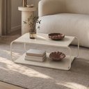 Ver imagem 1 de Mesa de Centro para Sala de Estar 80cm Orgânica Industrial Alek A03 Off White - Lyam Decor