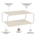 Ver imagem 4 de Mesa de Centro para Sala de Estar 80cm Orgânica Industrial Alek A03 Off White - Lyam Decor