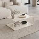 Ver imagem 2 de Mesa de Centro para Sala de Estar 80cm Orgânica Industrial Alek A03 Off White - Lyam Decor