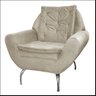 Poltrona Decorativa com Pés de Alumínio Glória Bege - 2