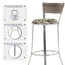 Ver imagem 4 de Banqueta Alta Bistrô em Alumínio, Fibra e Tecido Impermeável Tc Zanutto 4 Unidades Capuccino