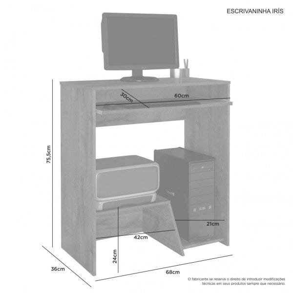 Mesa para Computador com Suporte para Teclado Iris JCM Móveis - 3