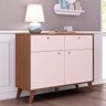 Cômoda Clássica com 2 Gavetas 100% Mdf Carvalho Avelã / Rosa Premium - 7