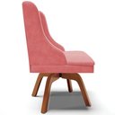Ver imagem 6 de Poltrona Decorativa Base Giratória de Madeira Firenze Suede Rosê/Natural - Gran Belo