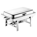 Ver imagem 1 de Rechaud Triplo com Tampa Aço Inox 7,5l com 3 Cubas 1/2 Gastronômico Hotel Restaurante