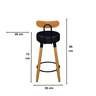 Kit 2 Banquetas Alta com Encosto Ergonômica para Cozinha Pés Madereira - 3
