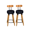 Ver imagem 1 de Kit 2 Banquetas Alta com Encosto Ergonômica para Cozinha Pés Madereira