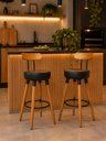 Ver imagem 6 de Kit 2 Banquetas Alta com Encosto Ergonômica para Cozinha Pés Madereira
