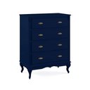 Ver imagem 1 de Cômoda de Madeira 4 Gavetas Pés Luis Xv 60816 Hannover - Azul Petróleo