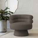 Ver imagem 2 de Poltrona Orgânica Mabel Base Giratória Bouclé Marrom - Nexta Casa