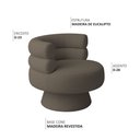Ver imagem 3 de Poltrona Orgânica Mabel Base Giratória Bouclé Marrom - Nexta Casa