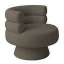 Ver imagem 6 de Poltrona Orgânica Mabel Base Giratória Bouclé Marrom - Nexta Casa