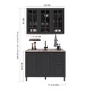 Ver imagem 3 de Cozinha Modulada 2 Peças Balcão sem Tampo e Armário Aéreo com Vidro 100% MDF Bari