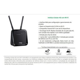 Modem Roteador Entrada Chip 4g Vivo Claro Tim Wifi Intelbras - Preto - Bivolt - 4