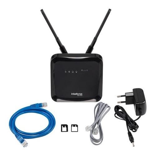 Modem Roteador Entrada Chip 4g Vivo Claro Tim Wifi Intelbras - Preto - Bivolt - 6