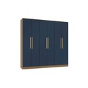 Ver imagem 1 de Guarda-roupa 6 Portas 4 Gavetas Kappesberg Adapt Nogueira/azul Profundo 237cm