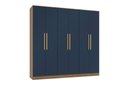 Ver imagem 1 de Guarda-roupa 6 Portas 4 Gavetas Kappesberg Adapt Nogueira/azul Profundo 237cm