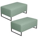 Ver imagem 1 de Kit 02 Puff Decorativo Sala de Estar Cléo 90cm Base de Ferro Preto W01 Linho Verde Menta - Lyam