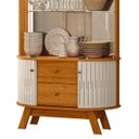 Ver imagem 6 de Cristaleira de Vidro Eva e Buffet Monica Z10 Off/cinamomo - Mpozenato