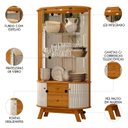 Ver imagem 3 de Cristaleira de Vidro Eva e Buffet Monica Z10 Off/cinamomo - Mpozenato