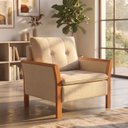 Ver imagem 1 de Poltrona Flow Decorativa com Mola Bonnel Espuma D28 - Bege