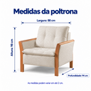 Ver imagem 3 de Poltrona Flow Decorativa com Mola Bonnel Espuma D28 - Bege