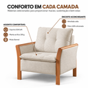 Ver imagem 5 de Poltrona Flow Decorativa com Mola Bonnel Espuma D28 - Bege