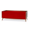 Buffet Novita 4 Portas 1 Gaveta em Madeira Maciça/MDF - Nogal/Vermelho - 1