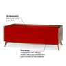 Buffet Novita 4 Portas 1 Gaveta em Madeira Maciça/MDF - Nogal/Vermelho - 2