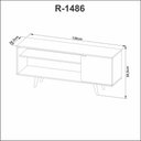 Ver imagem 2 de Rack Para TV até 42 Polegadas com 1 Porta 136cm R1486 Tecno Mobili Videira Amêndoa/Mármore Branco