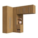 Ver imagem 2 de Quarto Modulado 100% MDF 5 Peças Mesa de Cabeceira Esquerda 7 Portas e 2 Gavetas Integrato Freijó