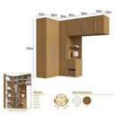 Ver imagem 3 de Quarto Modulado 100% MDF 5 Peças Mesa de Cabeceira Esquerda 7 Portas e 2 Gavetas Integrato Freijó